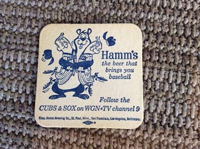50 Lot Vintage Hamm’s Beer Chicago Cubs White Sox WGN TV 9 Coasters 2 Sided MINT
