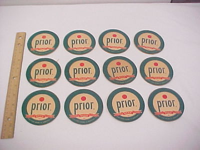12 Vintage PRIOR Beer Coasters