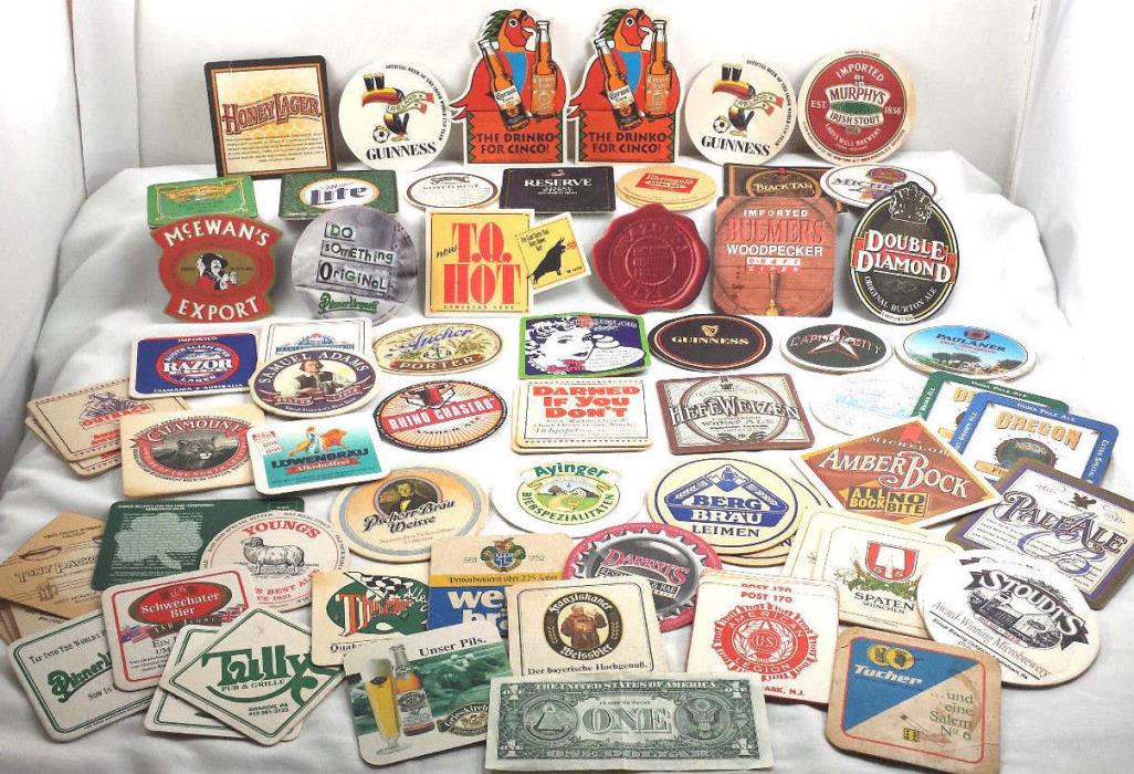 Barware Coasters Mixed Vintage Ads Beer Ales Man Cave Pub Art World Cup Guinness