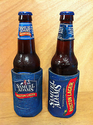Samuel Sam Adams Boston Lager Beer Bottle / Can Koozie Cooler - New - Set of 2