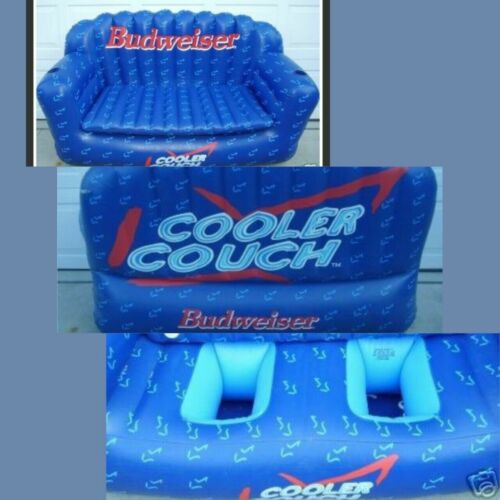 Budweiser Cooler Blowup Couch Sofa Rare Collectible Party Accessory With Pump