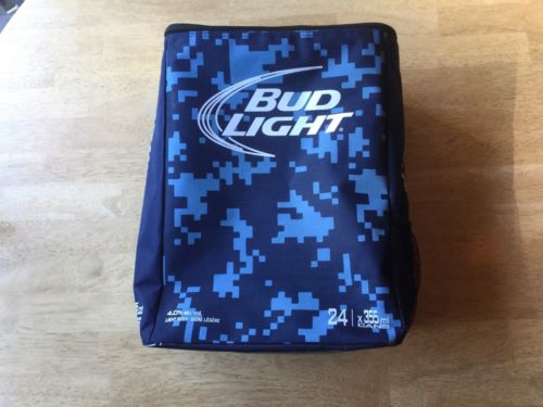 Bud Light Cooler Beer Backpack Blue 24 Cans Insulated Bag