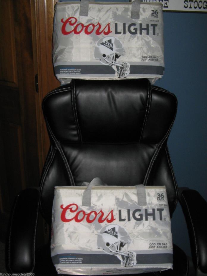 COORS LIGHT BEER SOFT COOLER COLLAPSIBLE BAGS NFL FOOTBALL INSULATED SET OF 2 !
