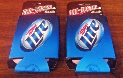 Miller Lite Beer Can Bottle Cooler Koozie Coozie - New / NOS Free Ship - Two (2)