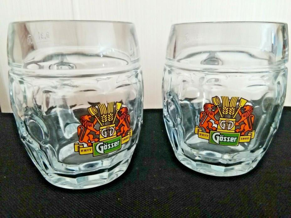 Pair of Gosser Austria Clear Glass Beer Mugs, 4