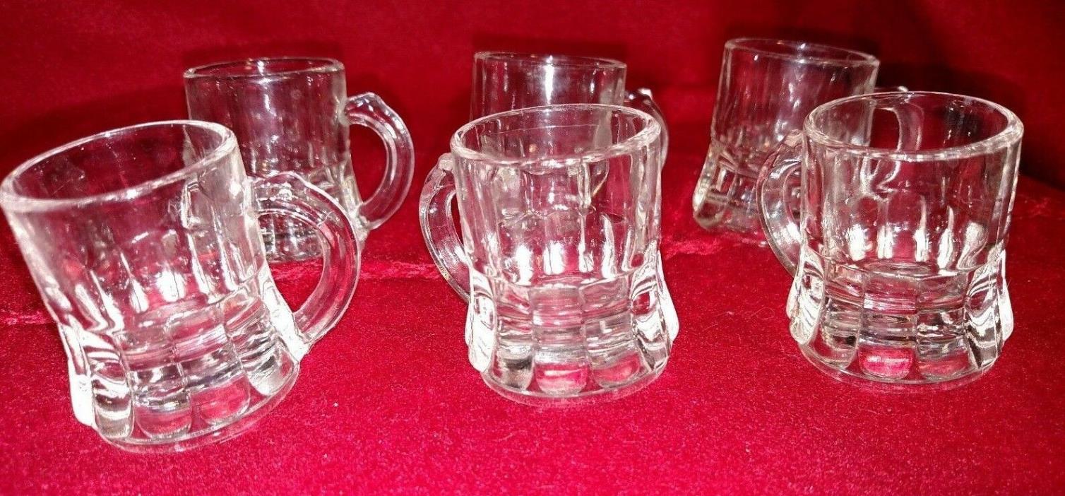crystal shot glasses, from Germany, MINI Mug, steins, set of 6, VINTAGE
