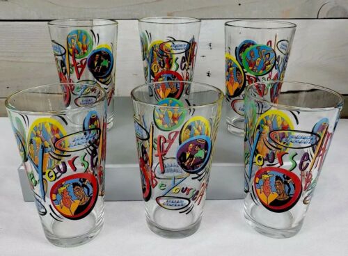 RARE Lot of 6 Vintage LGBTQ Bud Light Glass “BE YOURSELF” 16oz Beer HTF