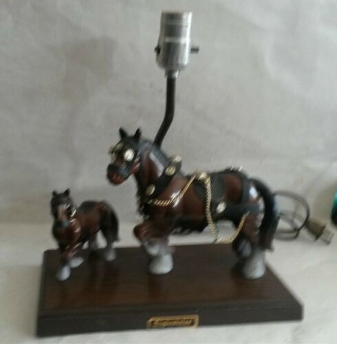 Vintage Budweiser Beer Clydesdales Tablelamp by Gilbert from 1960s Works