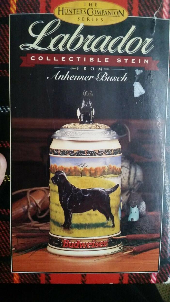 Vintage Budweiser Hunter's Companion Series Black Labrador Stein