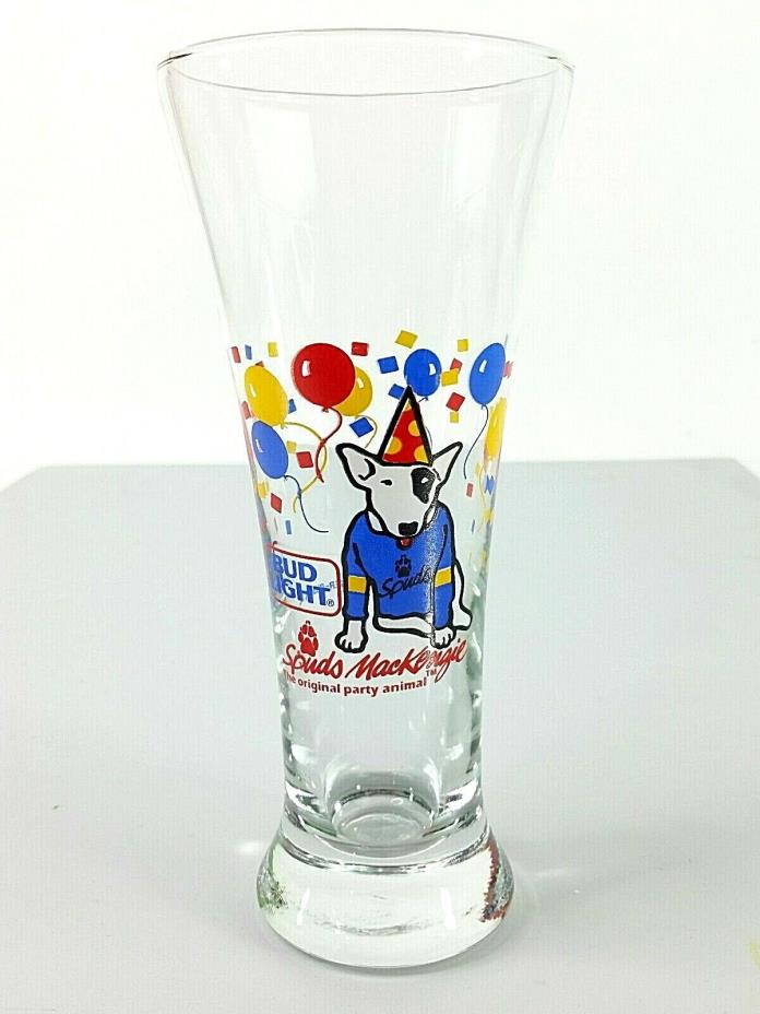 BUD LIGHT 1987 Spuds Mackenzie Party Animal Beach Beer Pilsner Glass