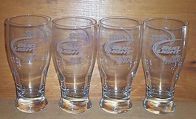 BUD LIGHT GOLDEN WHEAT 4 NUCLEATED BEER PINT GLASSES NEW