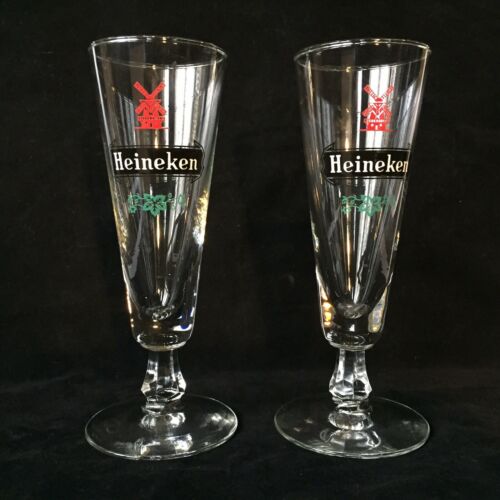 Heineken Beer Set of 2 New Classy Style Pilsner Type Drinking Glasses