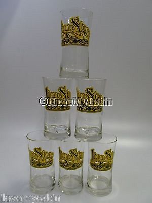 1970s Louisville Limestone Distillery Whiskey Glass Bar 6 VTG Glasses Lime Stone