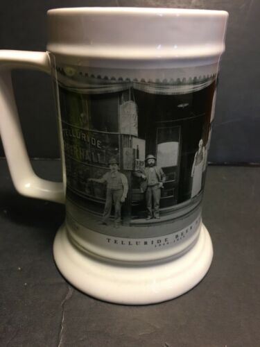 Telluride Beer Hall Historical Museum Tall Ceramic Mug/Stein 1900-1910 Old Photo