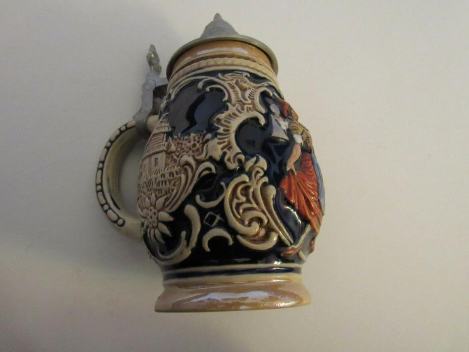 Small Ceramic Beer Stein Circa 1990s Hinged Lid