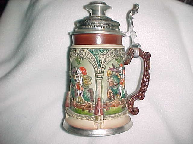 Lidded Stein - Original Thewalt Western Germany Knights of Old - Signed Numbered