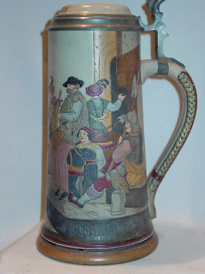 Old Antique 1L Etched  Germany Stein Marzi & Remy #1620
