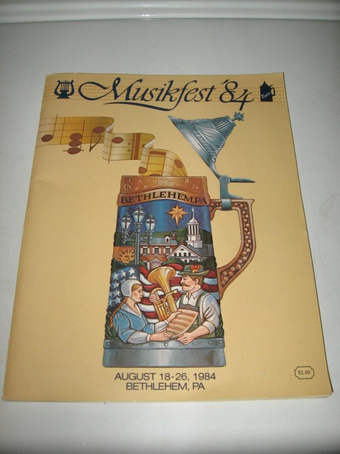 Vintage Original 1984 Musikfest 1st Year Program and Beer Stein