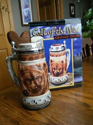 Vintage Rare Collectable BEER STIEN - Call of the Wild - GRIZLY BEAR Org. Box