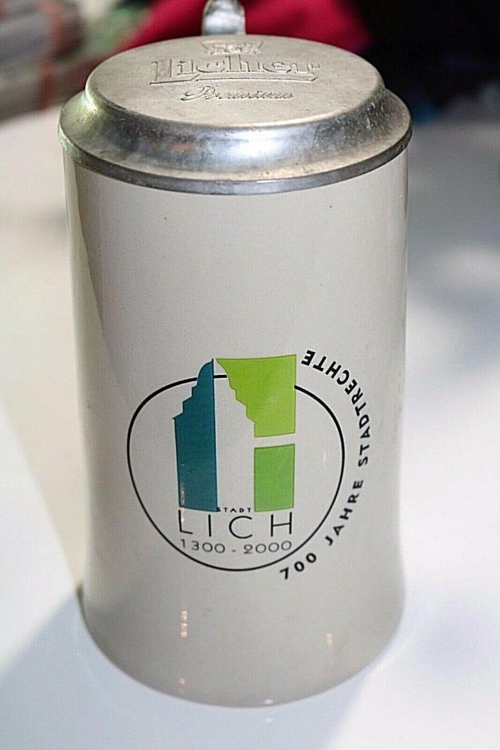 Licher German Beer Stein with Metal Lid - Lich 1300-2000