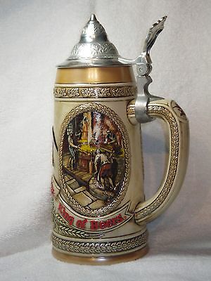 1985 Anheuser Busch -Brewing and Fermenting Scenes -Lidded Stein Mug NIOB