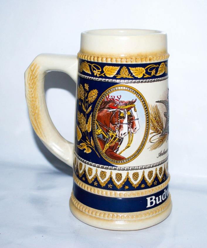 Budweiser Tankard Horse Anheuser Busch Ceramic Mug