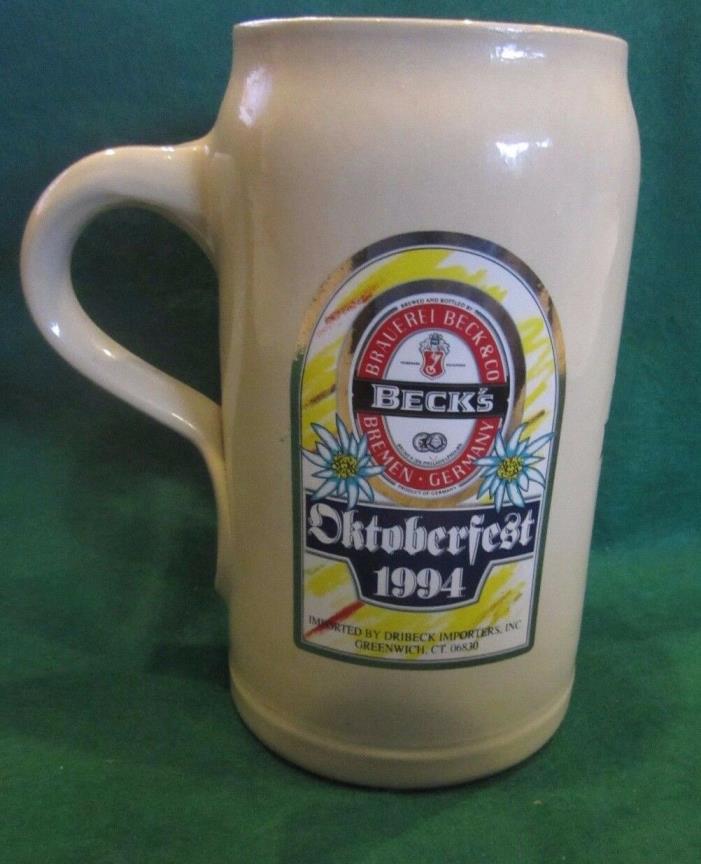 Becks Oktoberfest Bier Beer Mug 1994 7.5