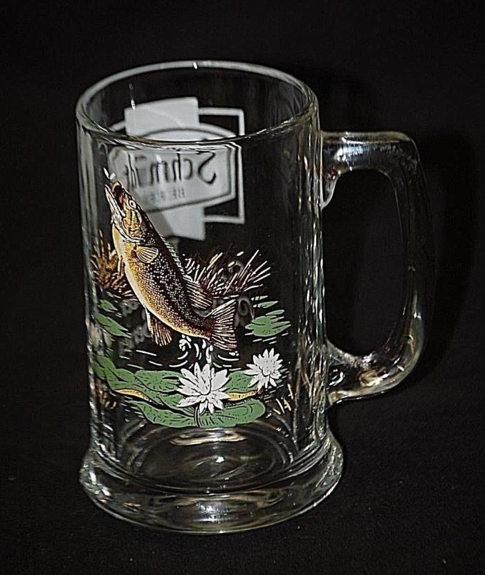 Schmidt Beer Collector Series Fishing Drinking Glass Mug Barware Advertising