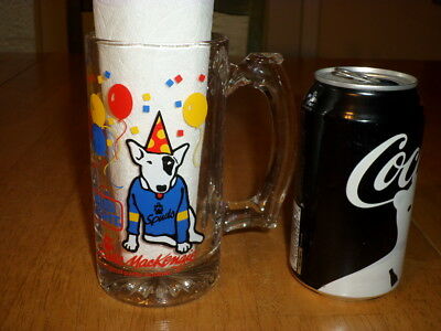 Spuds MacKenzie BUD LIGHT DOG, SPUDS SITTING WITH BALLOONS,Clear Glass Beer Mug