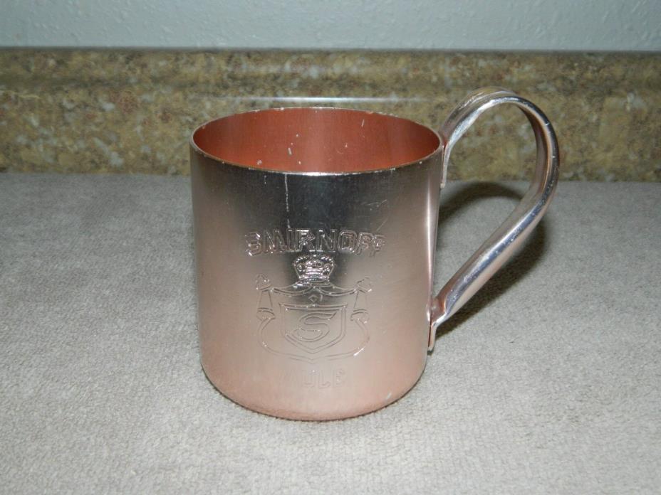 Vintage Smirnoff Vodka Mule Mug Drink Cup Aluminum - Copper Color