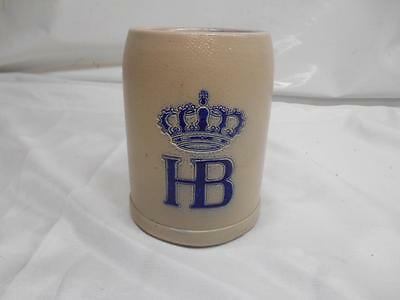 Antique HOFRAUHAUS HB Stoneware Pottery Beer Stein Mug Cup Germany Advertising