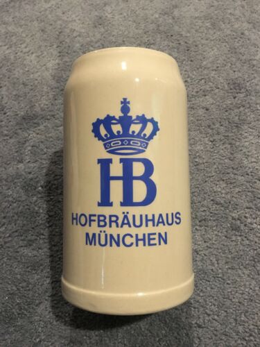 Hofbrauhaus Munchen HB 1 Liter Gray Stoneware German Beer Stein - Munich