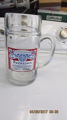 Large Budweiser Beer Mug/Stein 1 Quart Heavy Glass