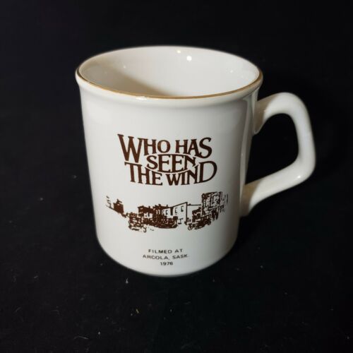 1976 Coffee Mug  Who Has Seen The Wind Promotional Gold Trim Vintage Tea