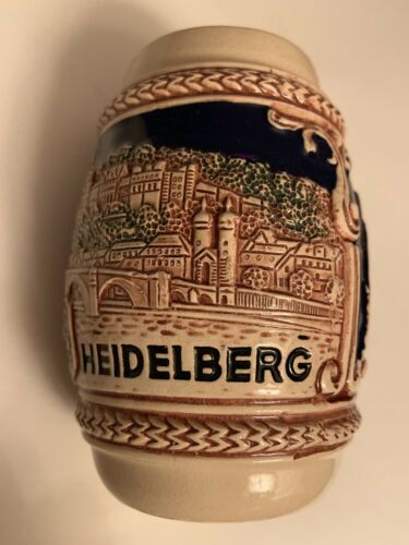 VINTAGE ANTIQUE GERMANY HEIDELBERG GERMAN BEER CUP MUG ROYAL BLUE CASTLE DESIGN