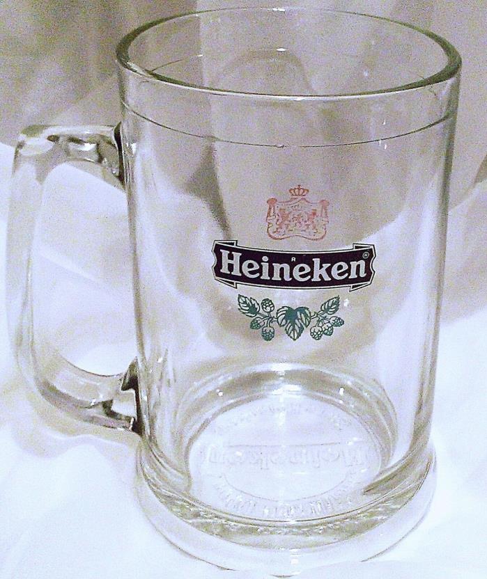 Beer Mug, Glass Beer Mug, Heineken UK Mug With Logo and Crest, 32 Oz Large Mug