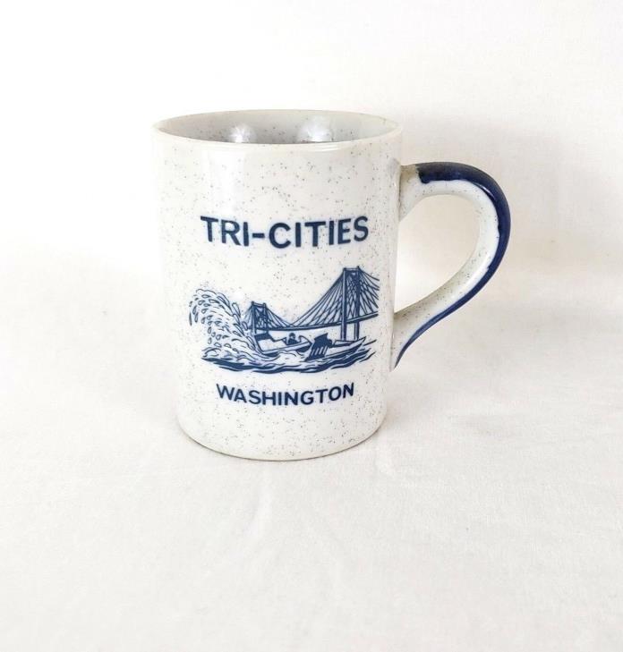 Washington Tri Cities Coffee Mug Richland Pasco Kennewick Blue Gray