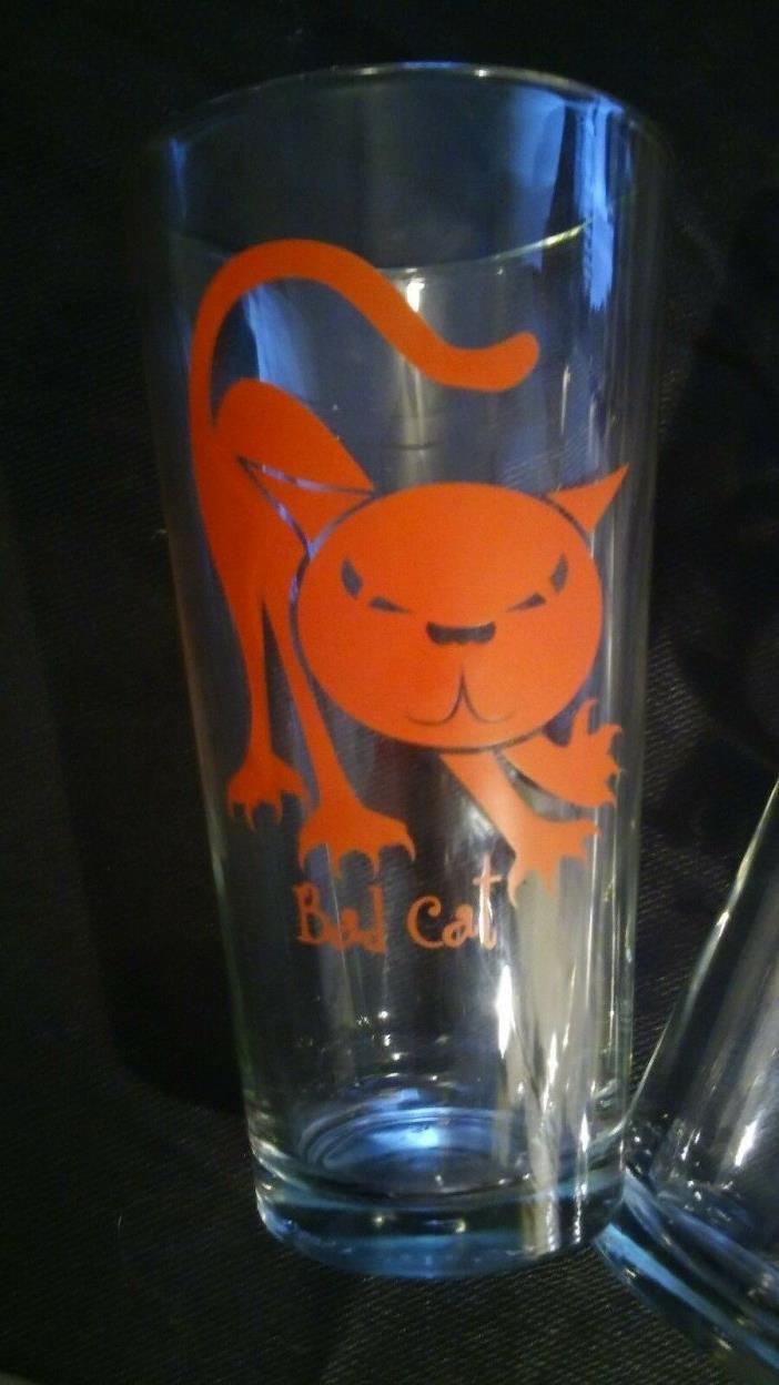 Vtg Cat Beer mug Libbey Duratuff