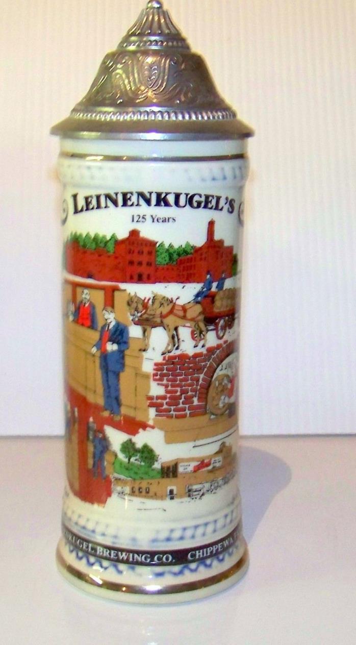 Leinenkugel BEER STEIN Mug 125 yr Annv. Brewery Bar WI Wisconsin brewing Leine’s