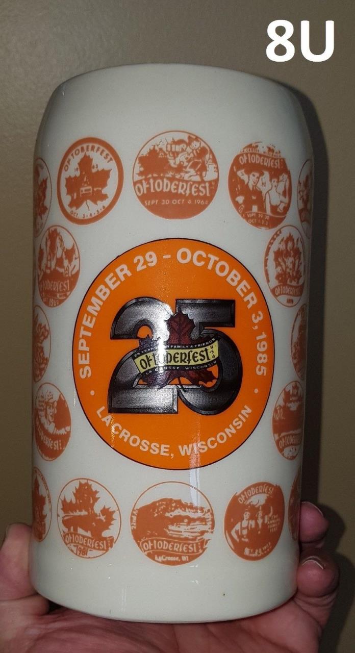 Genuine Original 1985 Octoberfest Mug Beer Stein Mint Condition LACROSSE WISCONS