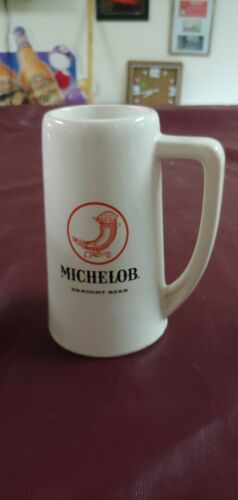 Vintage Michelob Draught Beer Ceramic Stein 12 oz. Black Powder Horn