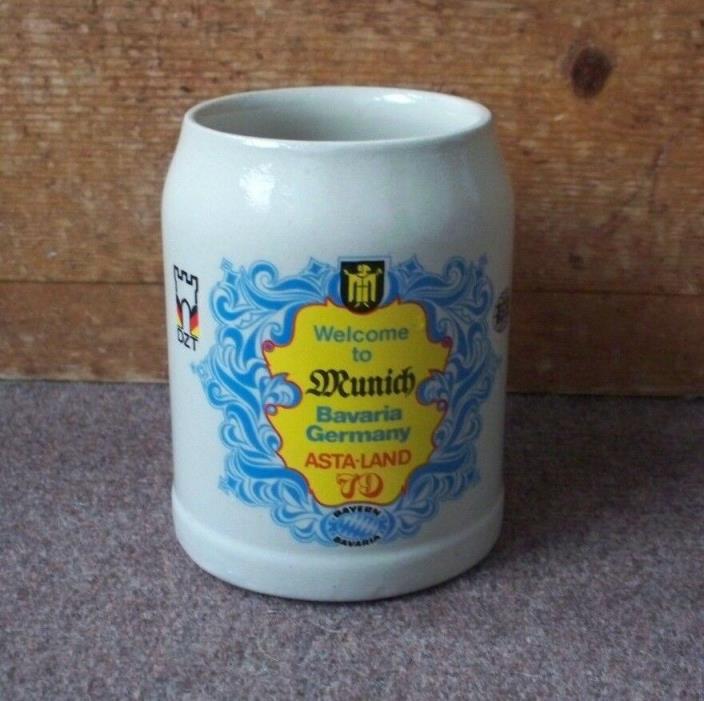 1 Vintage Munich Bavaria Germany ASTRA-LAND 79 Beer Mug Stein 0. 5 L / K.5 , DZT