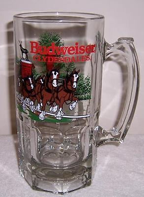 Budweiser Clydesdales Horses 1991 Glass Beer Mug