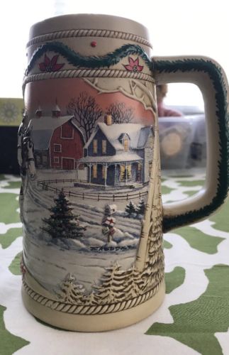 American Homestead Mug Collectible 1996 Budweiser Holiday Stein