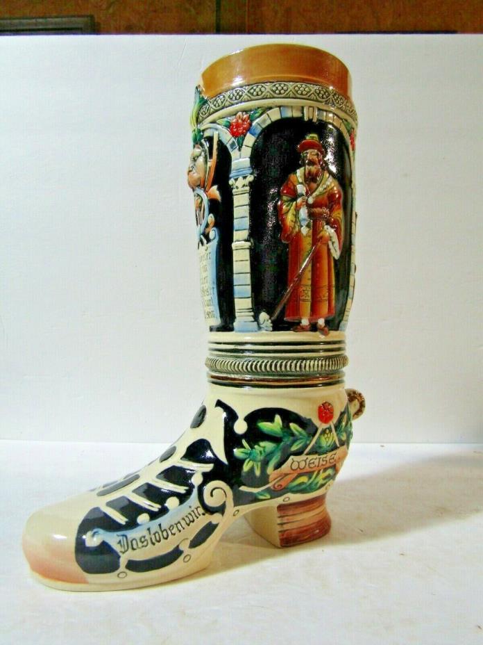 King 7400 Limited Edition Cobalt Boot Character German Stein 12 In Tall