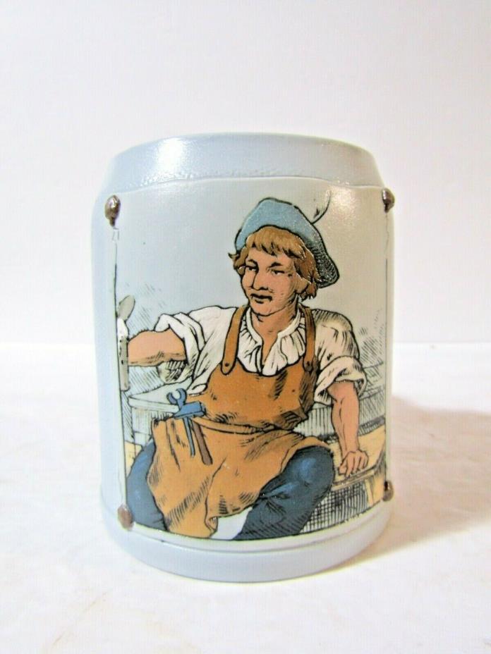 Mettlach 1662 1/2L Beer Mug Man On The Front