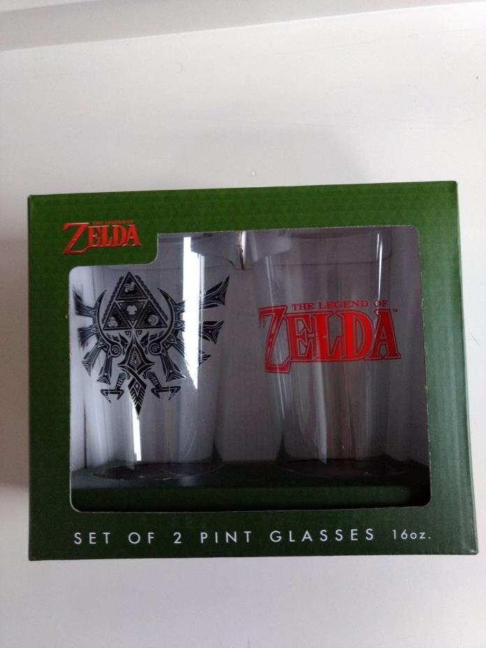Set of 2 Zelda Pint Glasses Nintendo