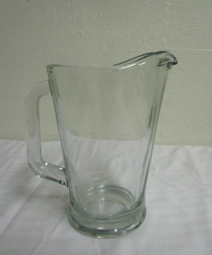 Large Clear Glass Pitcher Water Juice Thick 9
