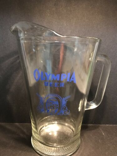 Vintage Olympia Beer Pitcher, 1 Gallon Glass Beer Pitcher, New Old Stock