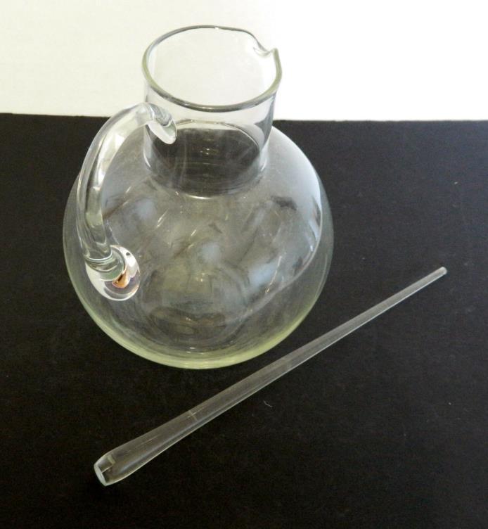 Ball Rounded Glass Cocktail Mixing Pitcher with Glass Stirrer Bubble Design